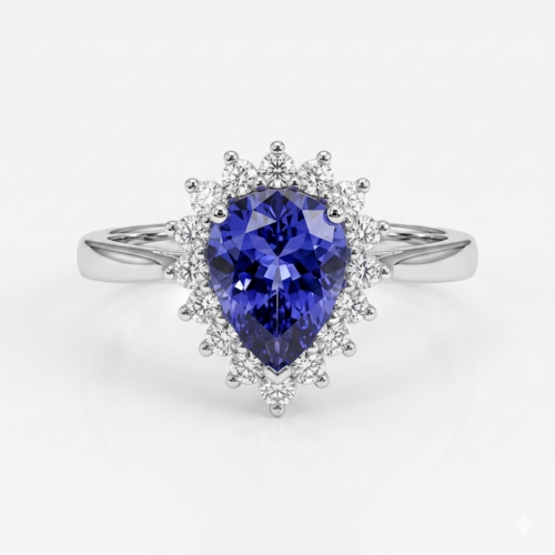 Pear shape Tanzanite Ring