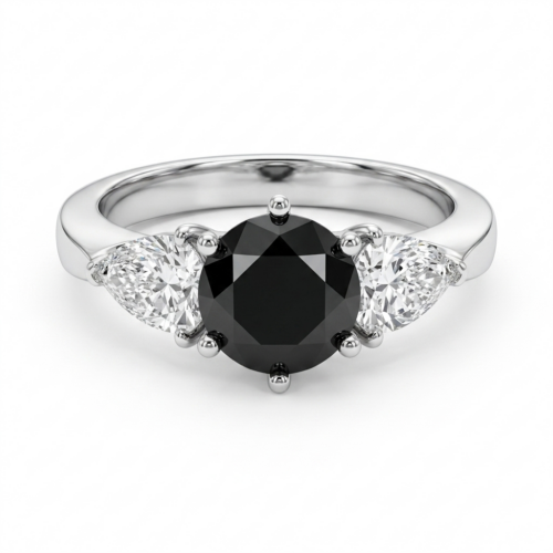 Round Black Diamond Ring