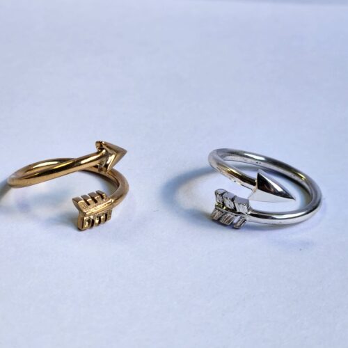 Silver arrow ring