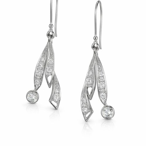 18k Willow Leaf Drops earrings